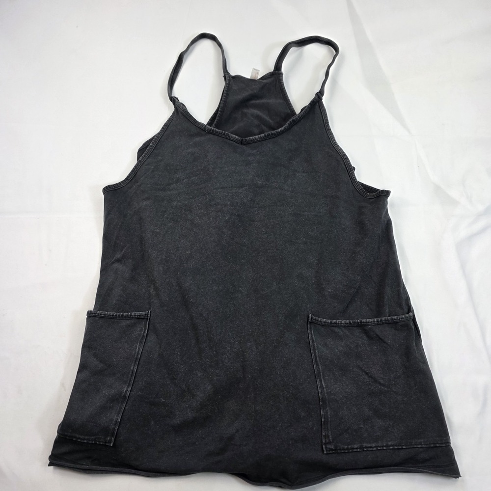 FP Movement Hot Shot Mini Dress Womens Large Gray Tank Pockets Built In Shorts